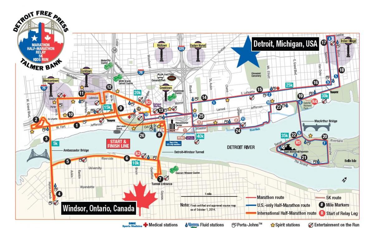 map of Detroit marathon