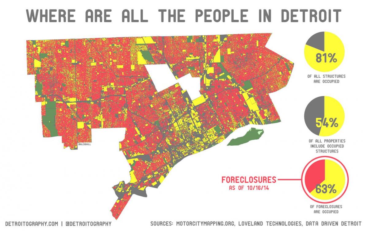 Detroit population map