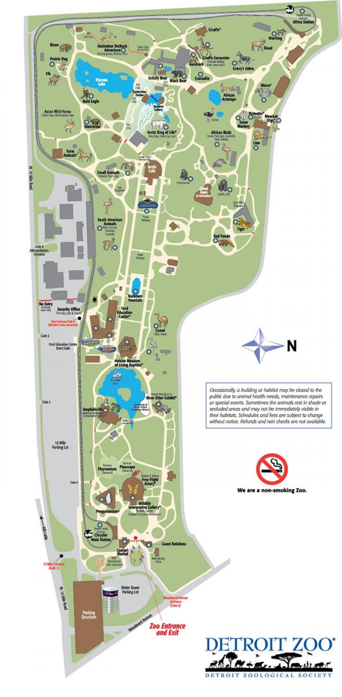 map of Detroit zoo