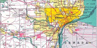 Suburbs of Detroit map
