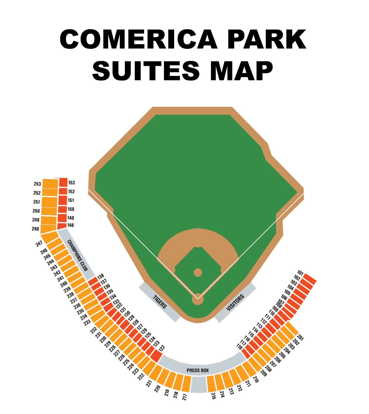 Comerica Park Seating Chart Rows Elcho Table