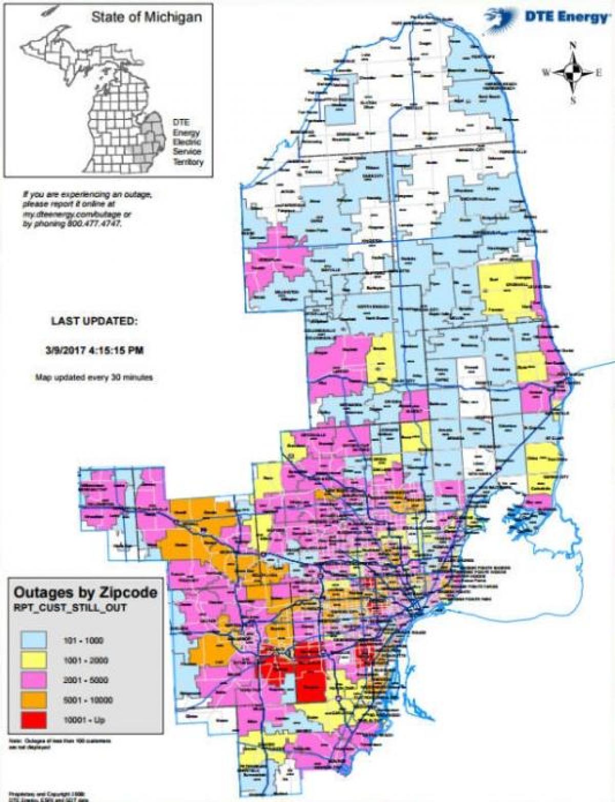 Detroit Edison Power Outage Map Detroit Edison Outage Map Detroit Edison Power Outage Map Michigan Usa