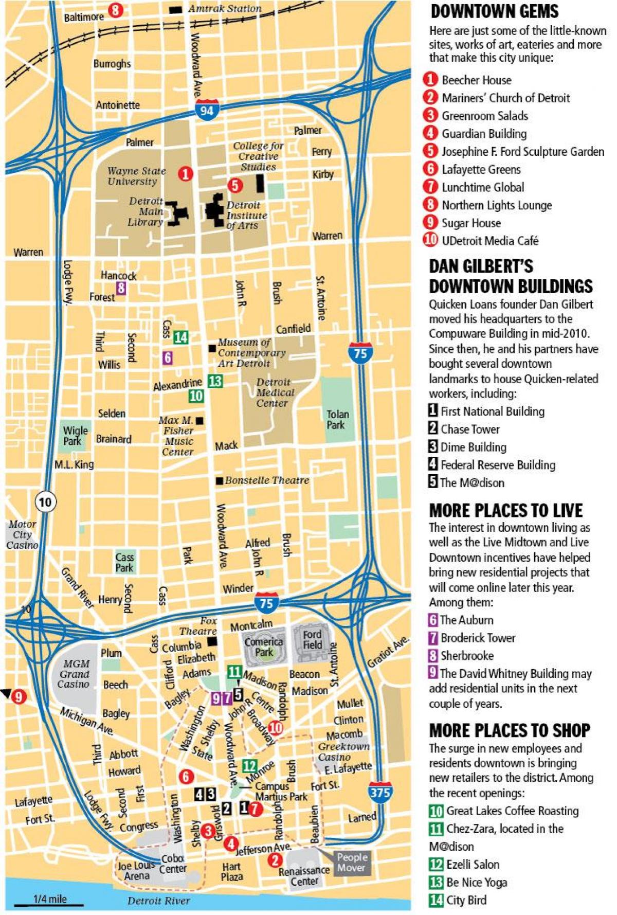map of downtown Detroit