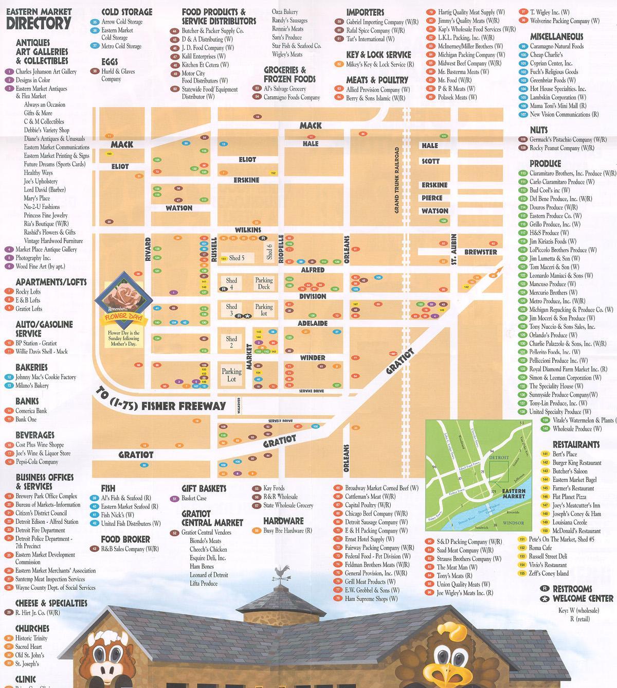 map of eastern market Detroit