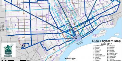 Map of Detroit Bus