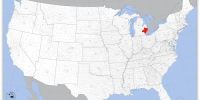 Detroit location on map