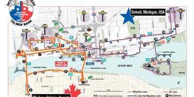 Map of Detroit marathon